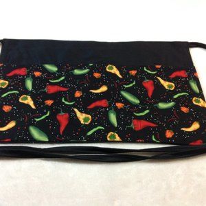 Tri Color Chili Pepper Waitress Server Half Apron 20" x 12"